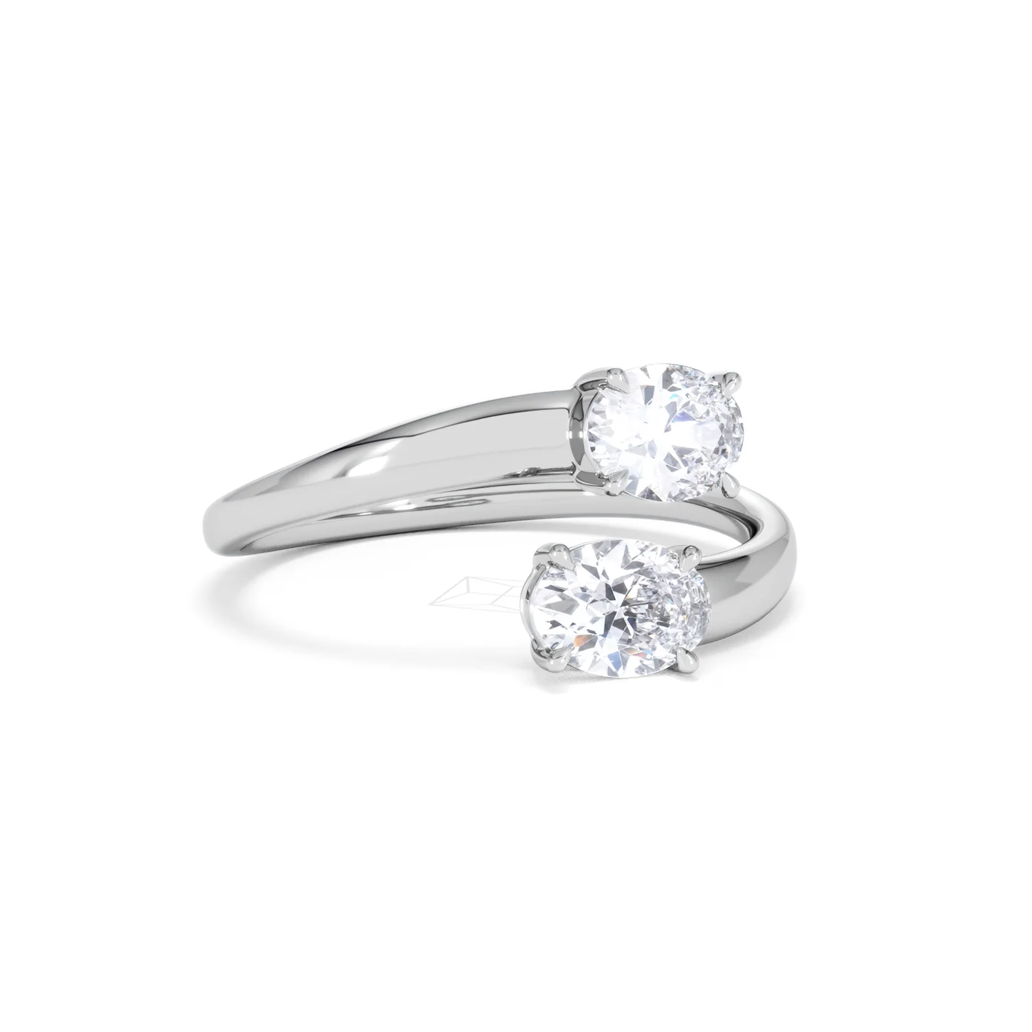 Affinity 0.80ct Oval Cut Lab Diamond 2 Stone Ring in Platinum - Image 15