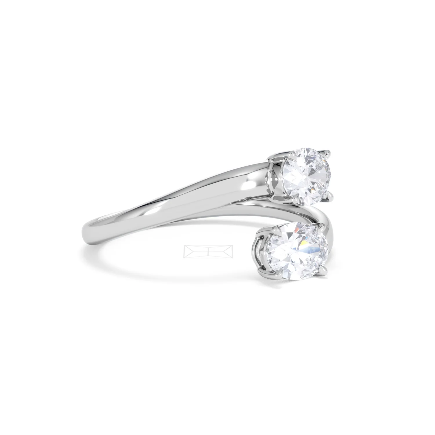 Affinity 0.80ct Oval Cut Lab Diamond 2 Stone Ring in Platinum - Image 19