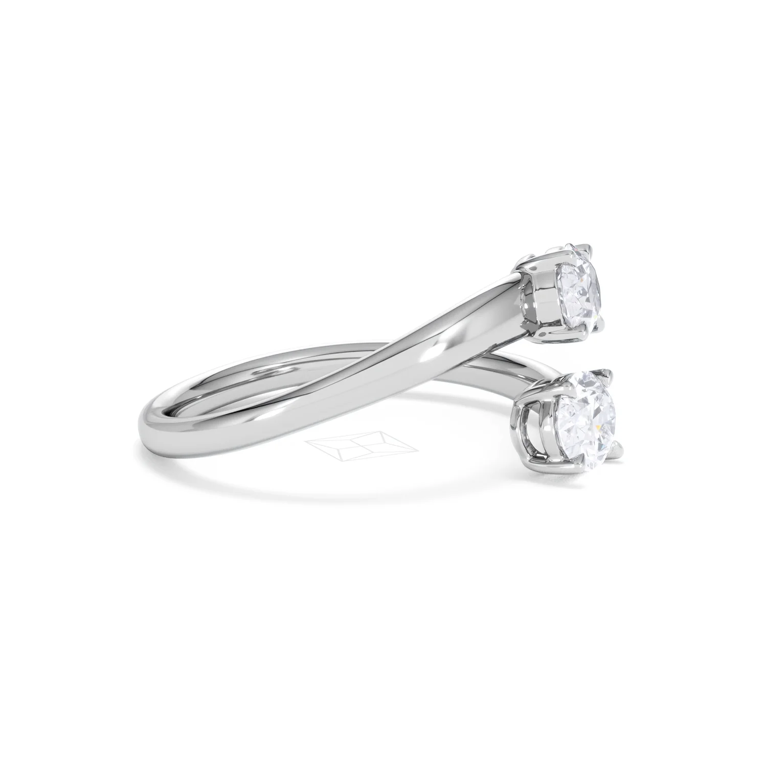 Affinity 0.80ct Oval Cut Lab Diamond 2 Stone Ring in Platinum - Image 25