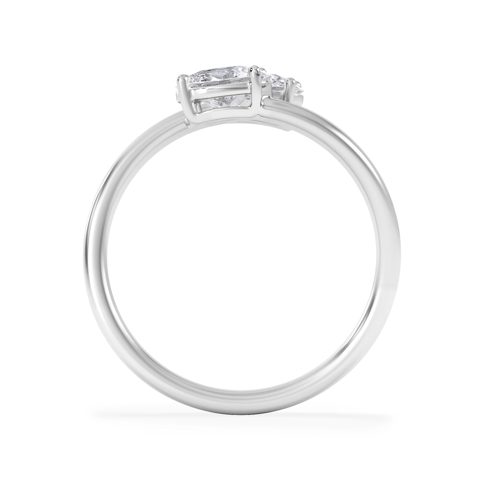 Affinity 0.80ct Oval Cut Lab Diamond 2 Stone Ring in Platinum - Image 3