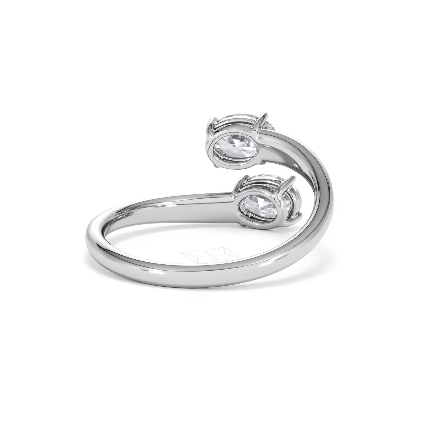 Affinity 0.80ct Oval Cut Lab Diamond 2 Stone Ring in Platinum - Image 44