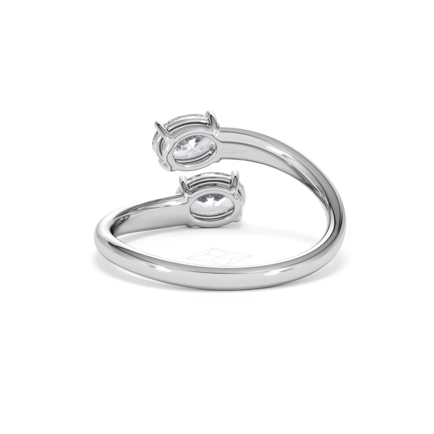 Affinity 0.80ct Oval Cut Lab Diamond 2 Stone Ring in Platinum - Image 51