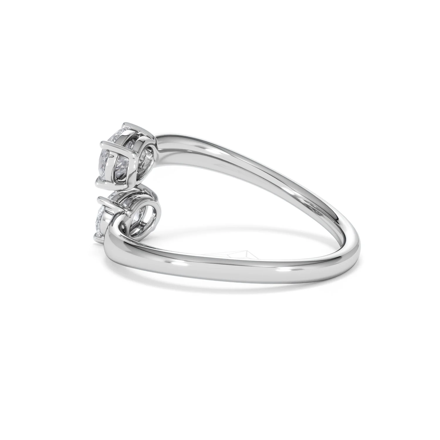 Affinity 0.80ct Oval Cut Lab Diamond 2 Stone Ring in Platinum - Image 63