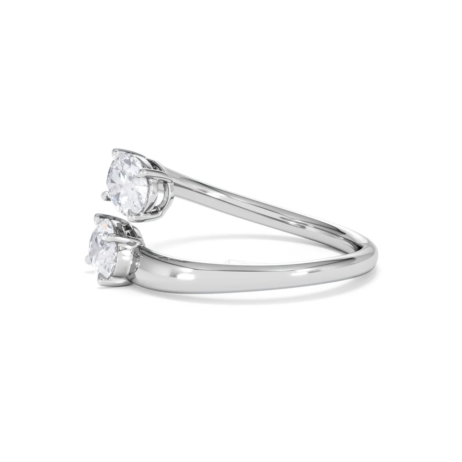 Affinity 0.80ct Oval Cut Lab Diamond 2 Stone Ring in Platinum - Image 74