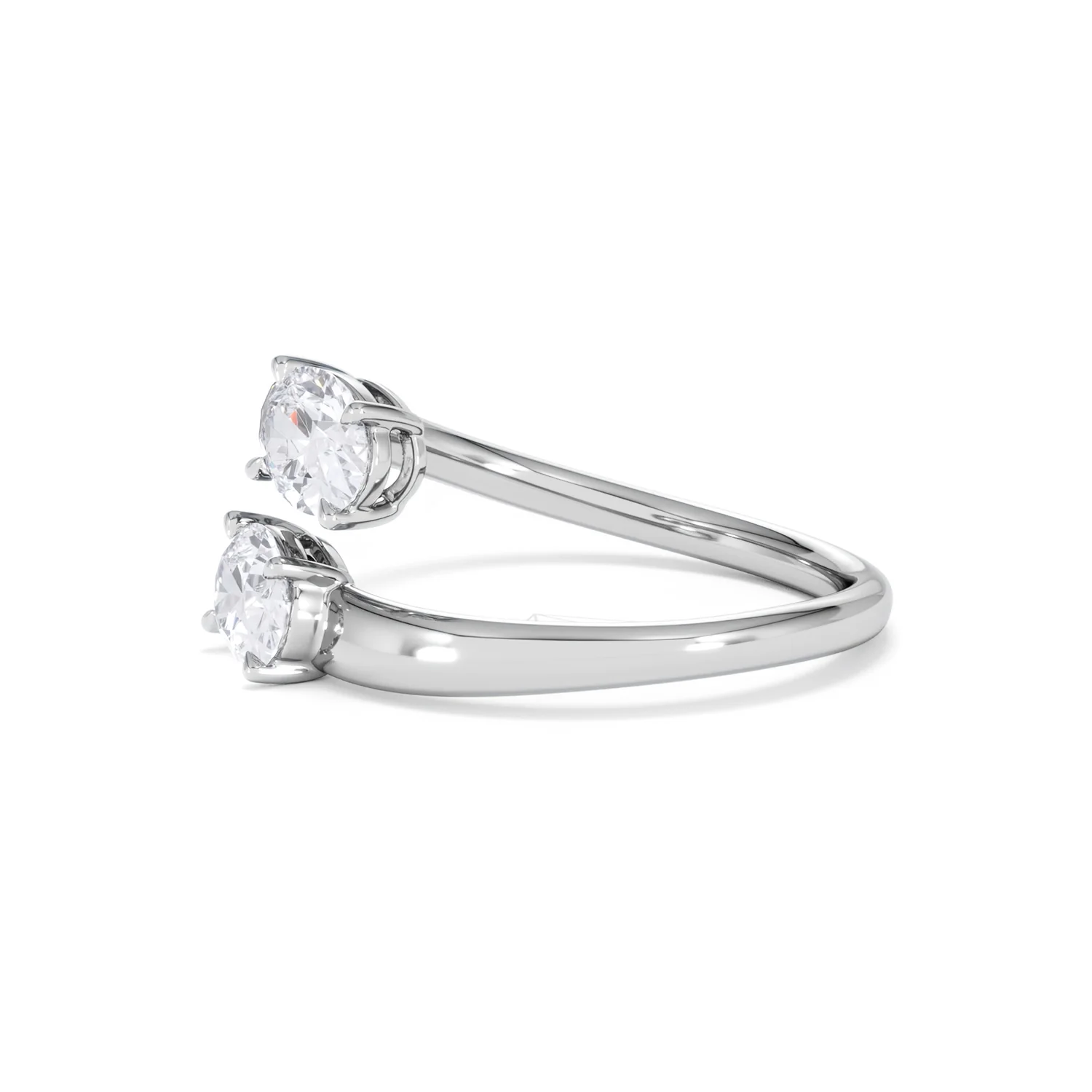 Affinity 0.80ct Oval Cut Lab Diamond 2 Stone Ring in Platinum - Image 75