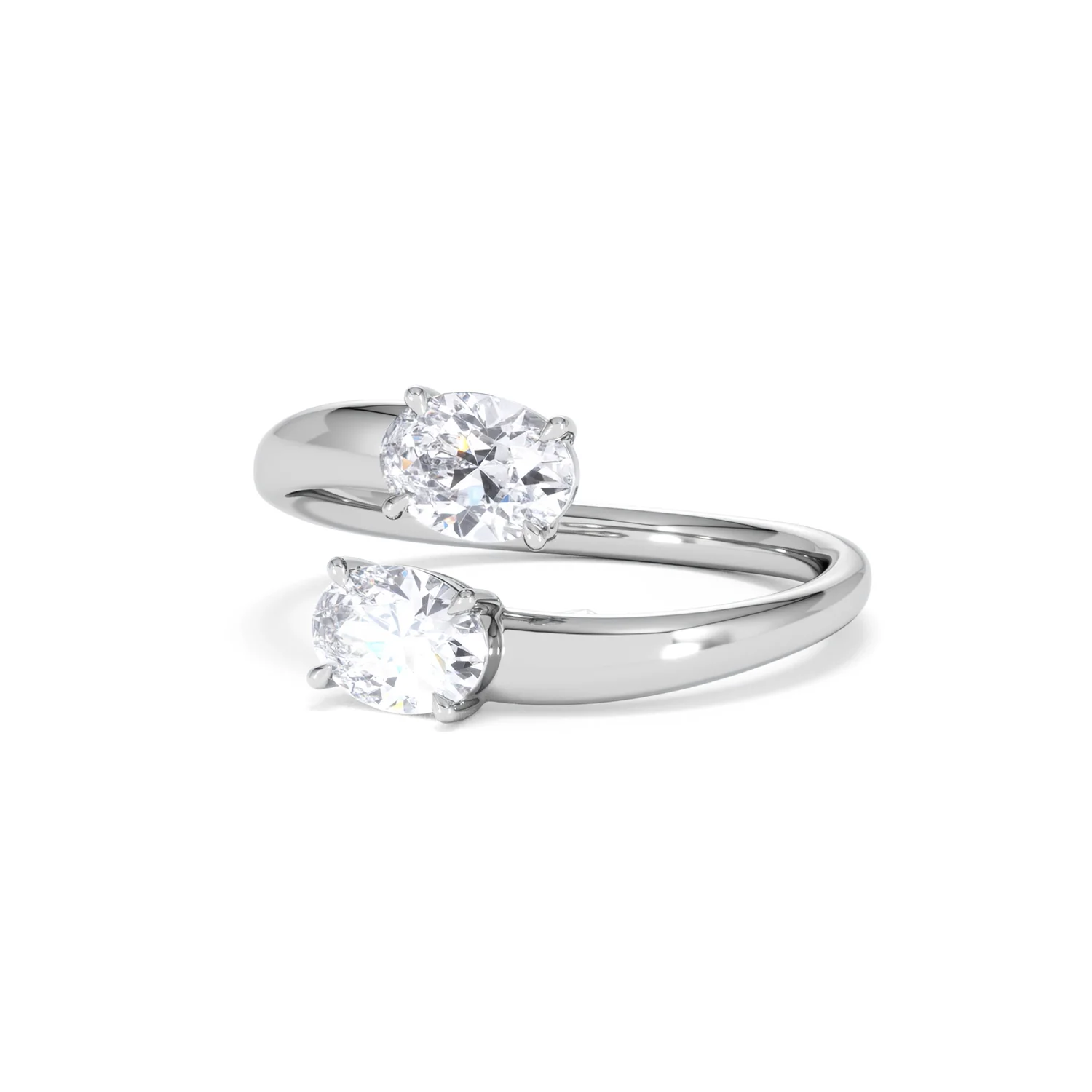 Affinity 0.80ct Oval Cut Lab Diamond 2 Stone Ring in Platinum - Image 84
