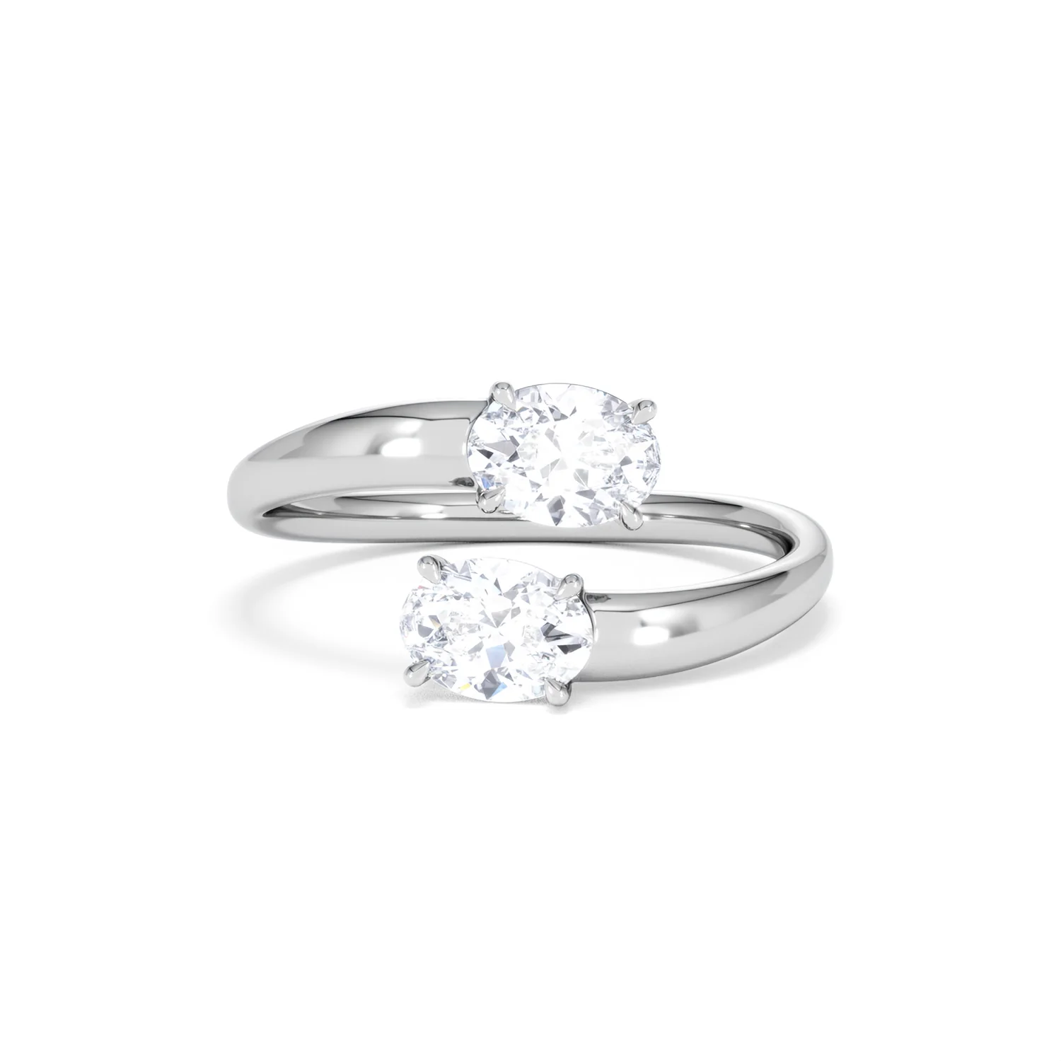 Affinity 0.80ct Oval Cut Lab Diamond 2 Stone Ring in Platinum - Image 9