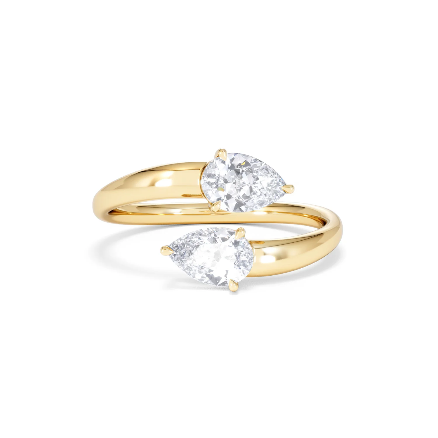 Affinity 0.80ct Pear Cut Lab Diamond 2 Stone Ring in 18K Yellow Gold - Image 10