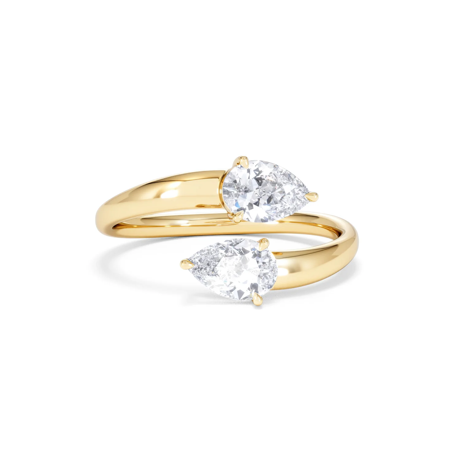 Affinity 0.80ct Pear Cut Lab Diamond 2 Stone Ring in 18K Yellow Gold - Image 11