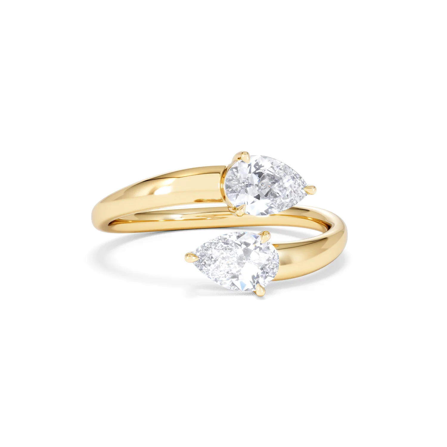Affinity 0.80ct Pear Cut Lab Diamond 2 Stone Ring in 18K Yellow Gold - Image 12