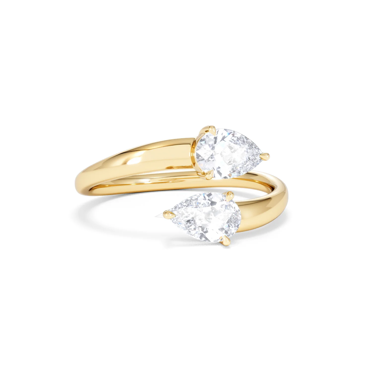 Affinity 0.80ct Pear Cut Lab Diamond 2 Stone Ring in 18K Yellow Gold - Image 13