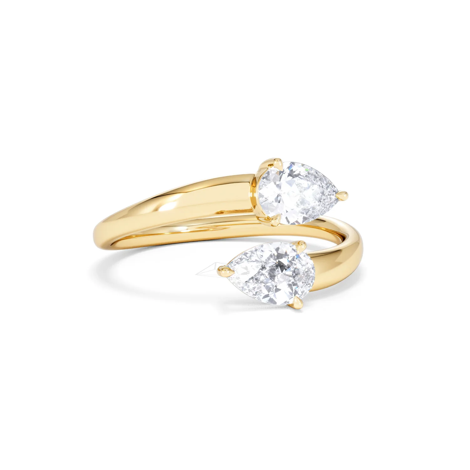 Affinity 0.80ct Pear Cut Lab Diamond 2 Stone Ring in 18K Yellow Gold - Image 14