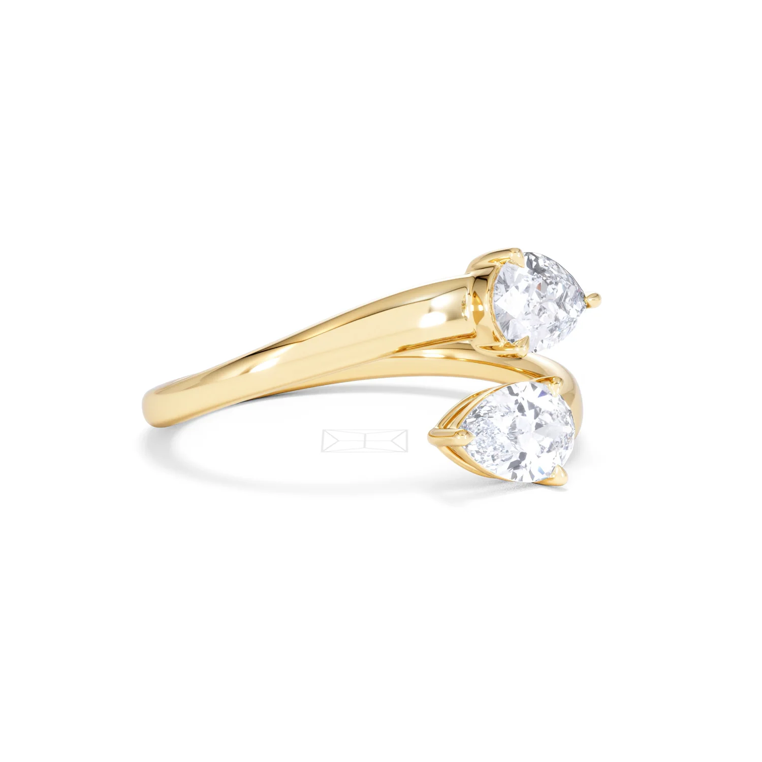 Affinity 0.80ct Pear Cut Lab Diamond 2 Stone Ring in 18K Yellow Gold - Image 19