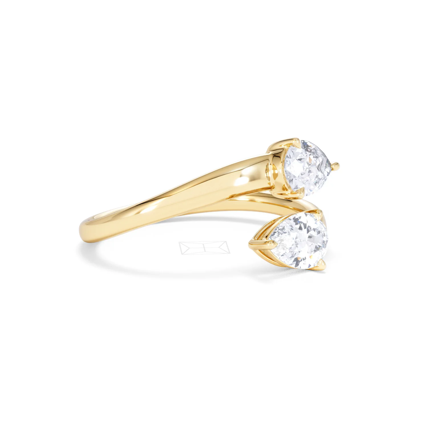 Affinity 0.80ct Pear Cut Lab Diamond 2 Stone Ring in 18K Yellow Gold - Image 20