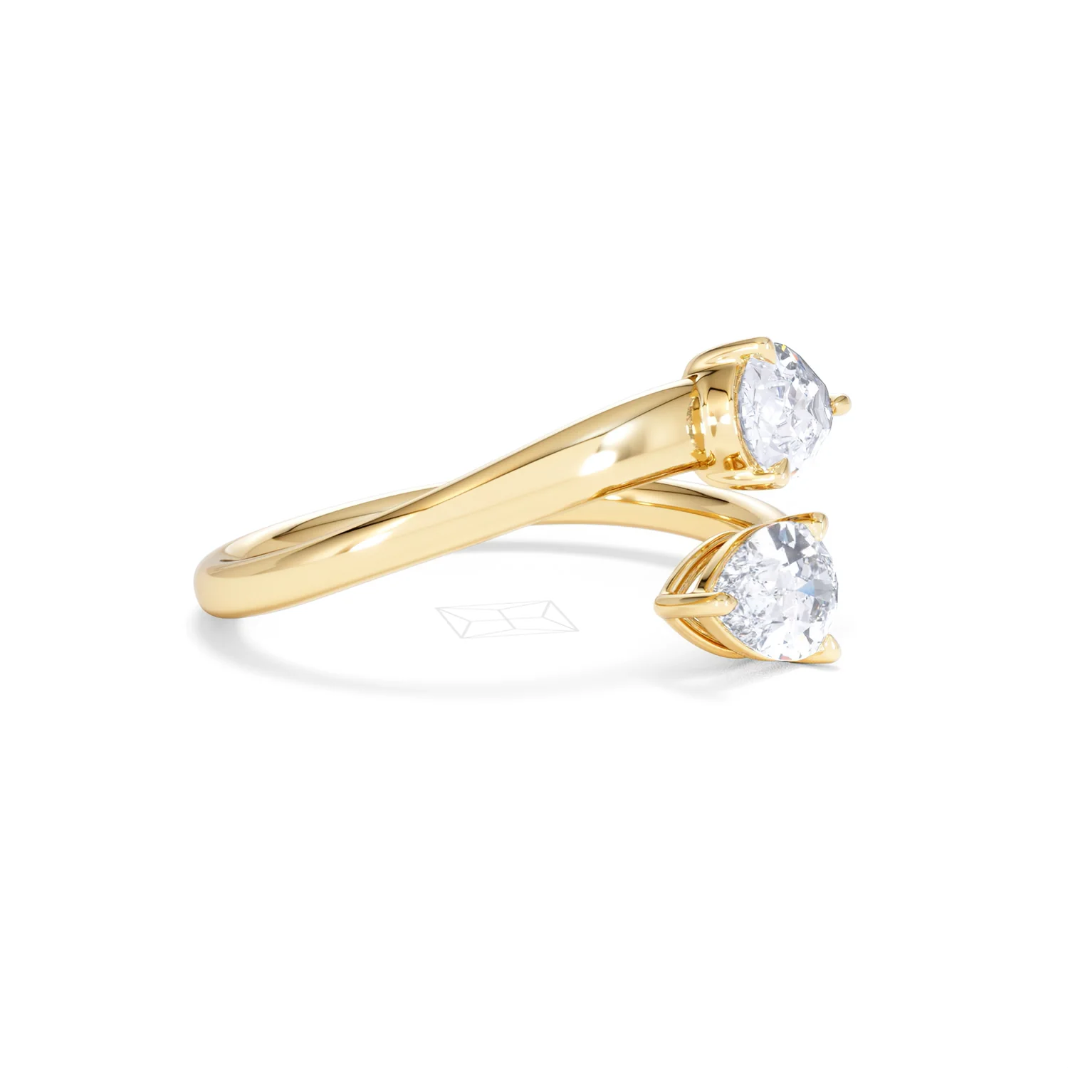 Affinity 0.80ct Pear Cut Lab Diamond 2 Stone Ring in 18K Yellow Gold - Image 22