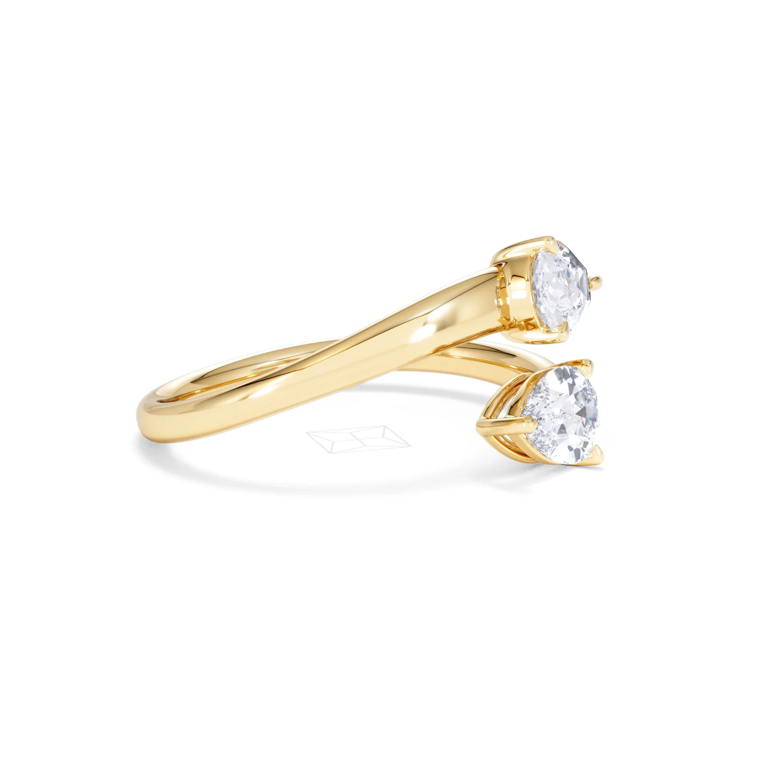 Affinity 0.80ct Pear Cut Lab Diamond 2 Stone Ring in 18K Yellow Gold - Image 23