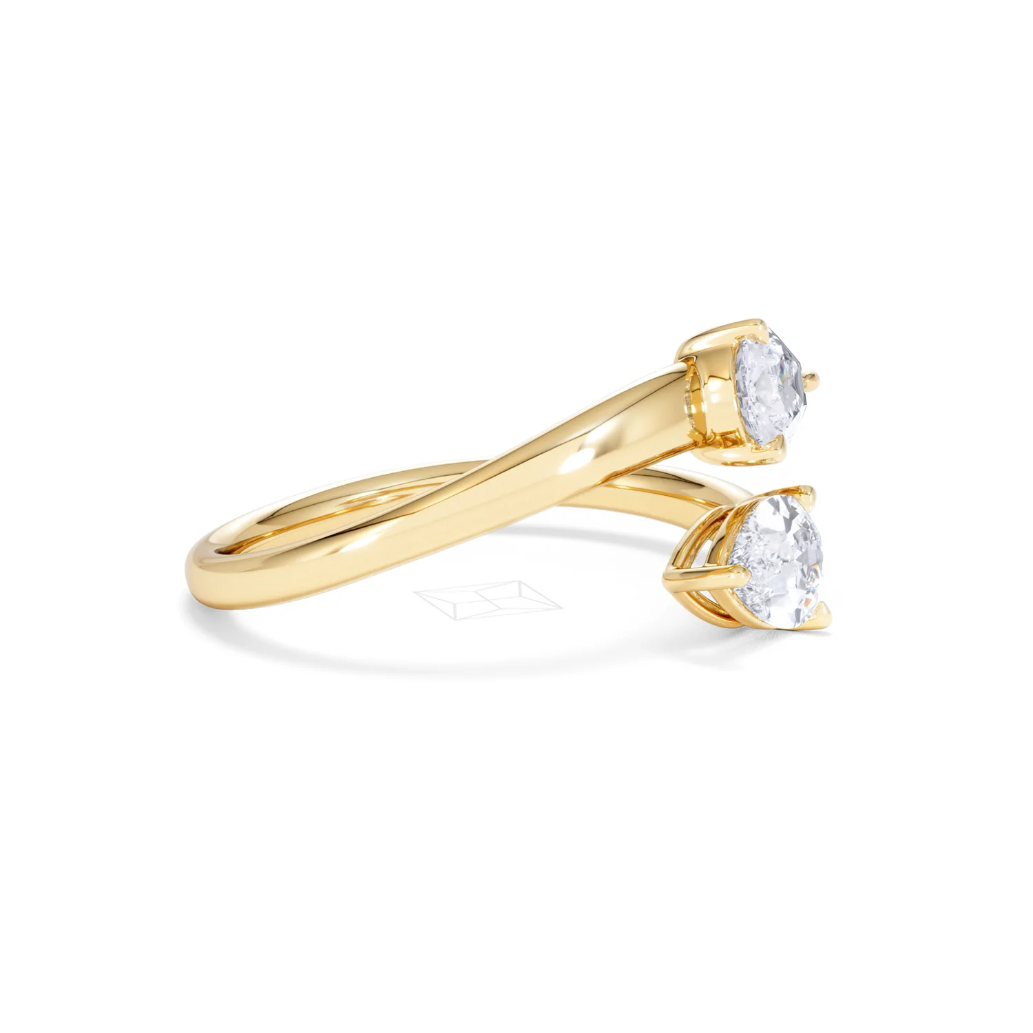 Affinity 0.80ct Pear Cut Lab Diamond 2 Stone Ring in 18K Yellow Gold - Image 24