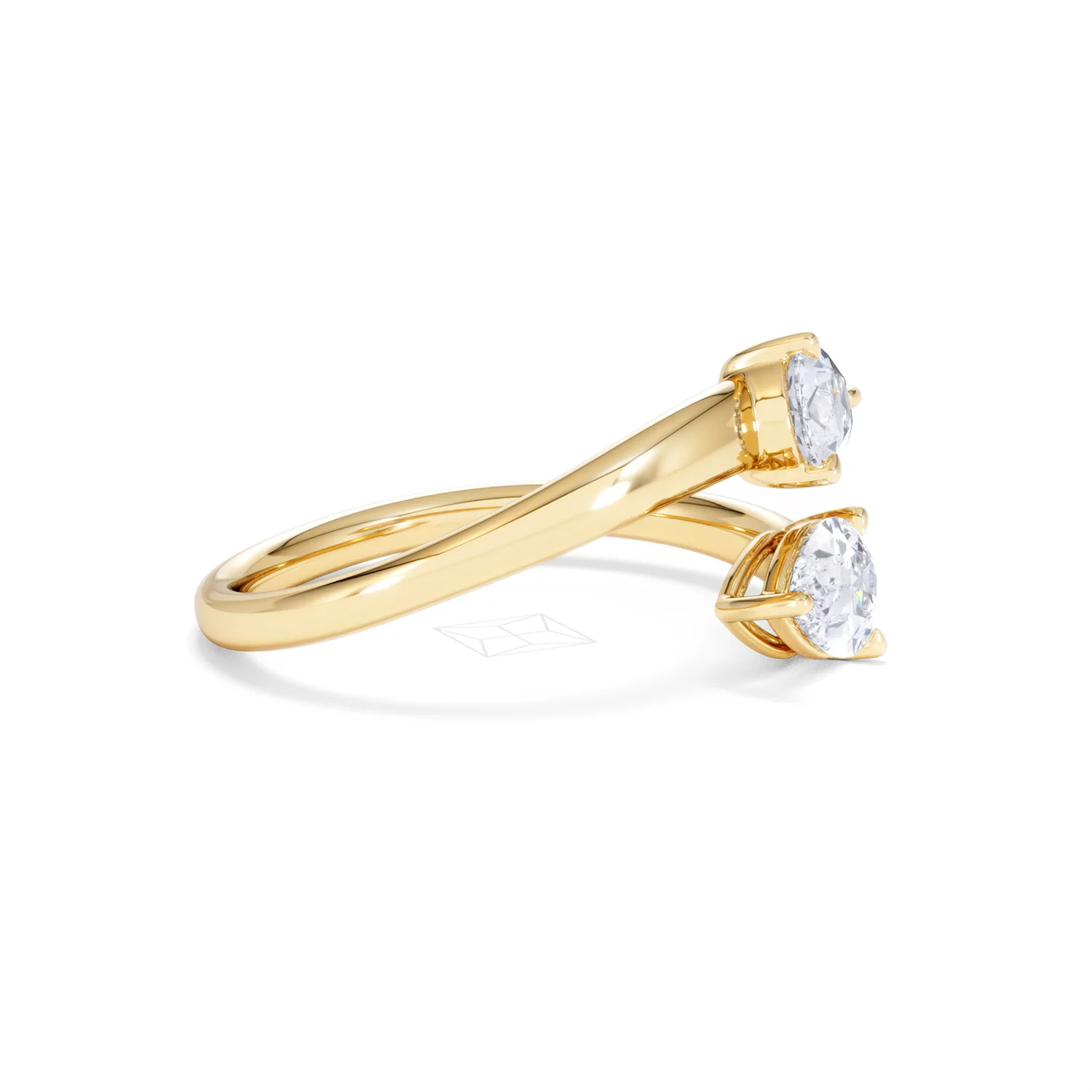 Affinity 0.80ct Pear Cut Lab Diamond 2 Stone Ring in 18K Yellow Gold - Image 25
