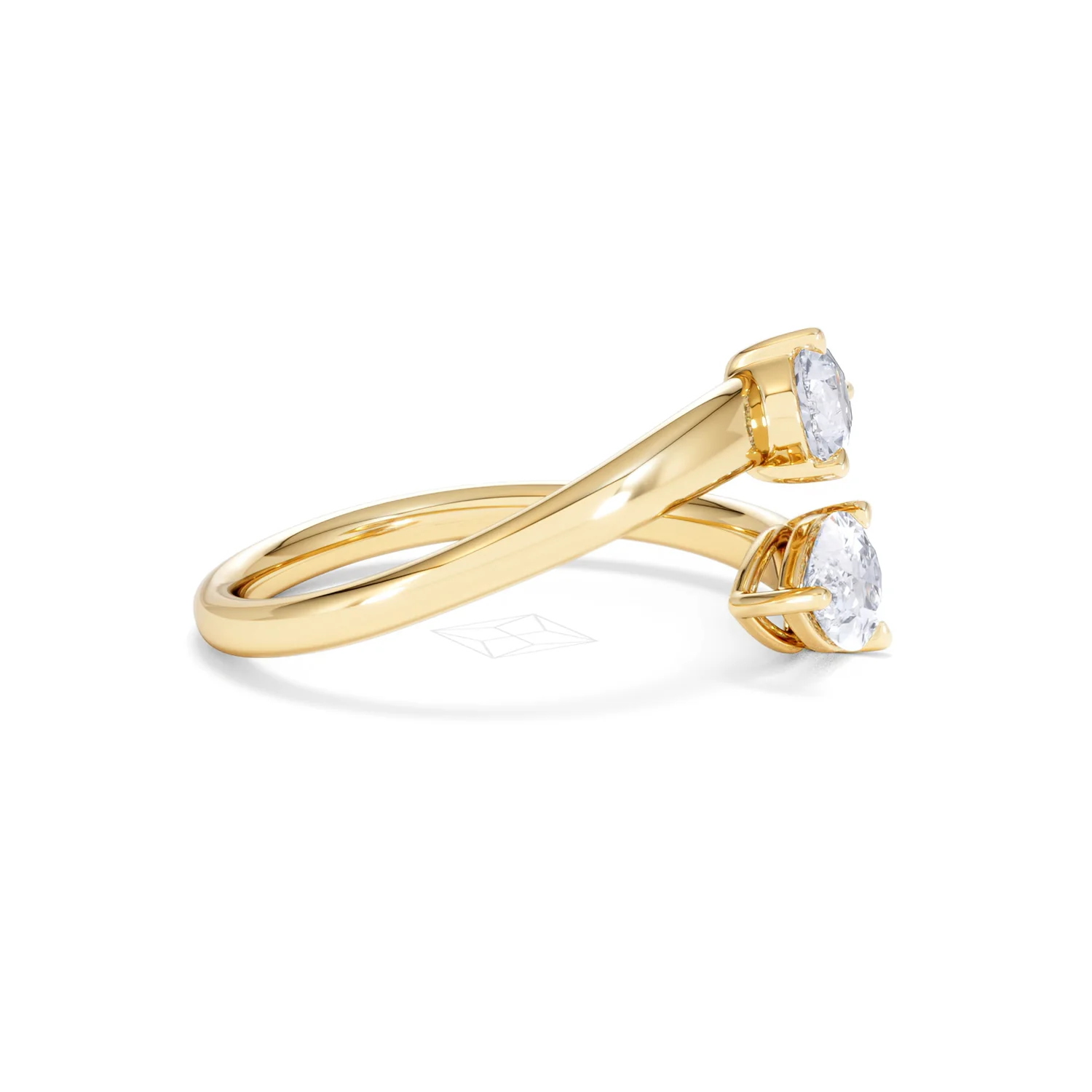 Affinity 0.80ct Pear Cut Lab Diamond 2 Stone Ring in 18K Yellow Gold - Image 26