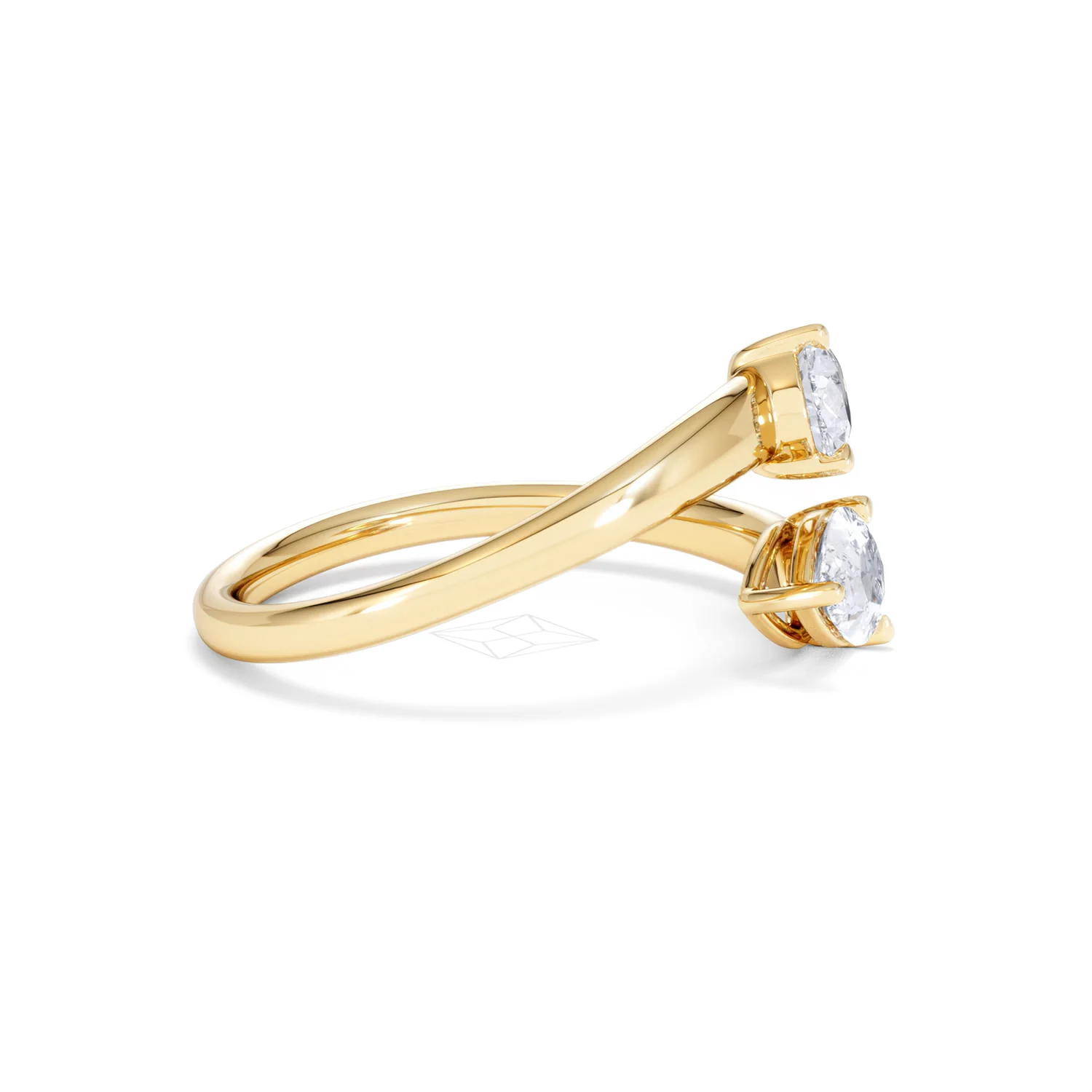 Affinity 0.80ct Pear Cut Lab Diamond 2 Stone Ring in 18K Yellow Gold - Image 27