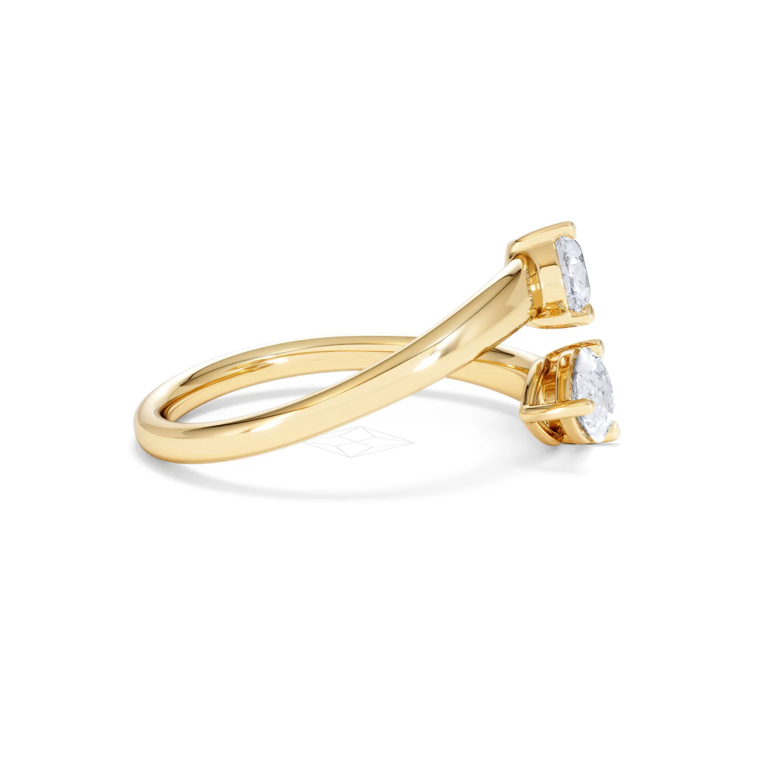 Affinity 0.80ct Pear Cut Lab Diamond 2 Stone Ring in 18K Yellow Gold - Image 28