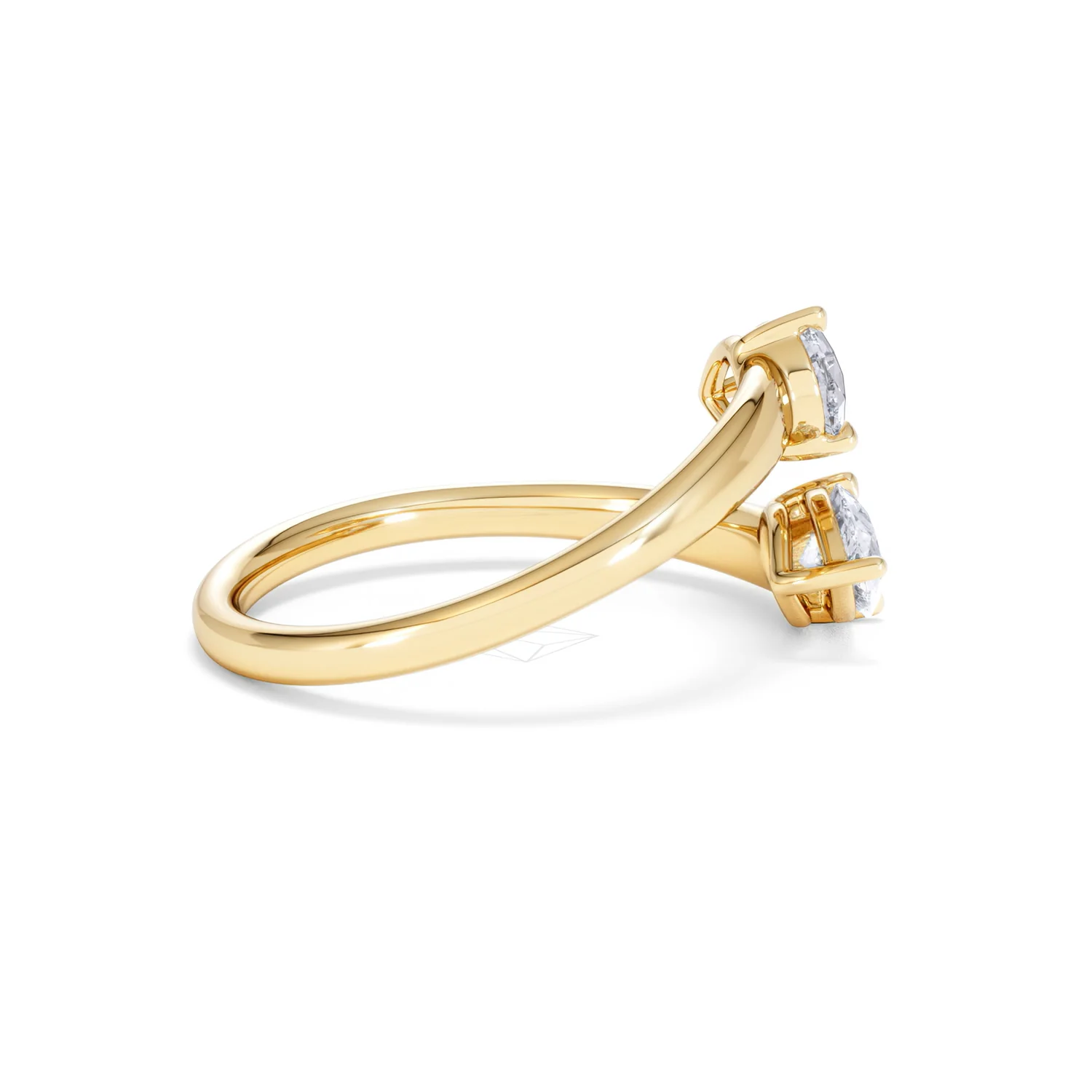 Affinity 0.80ct Pear Cut Lab Diamond 2 Stone Ring in 18K Yellow Gold - Image 31