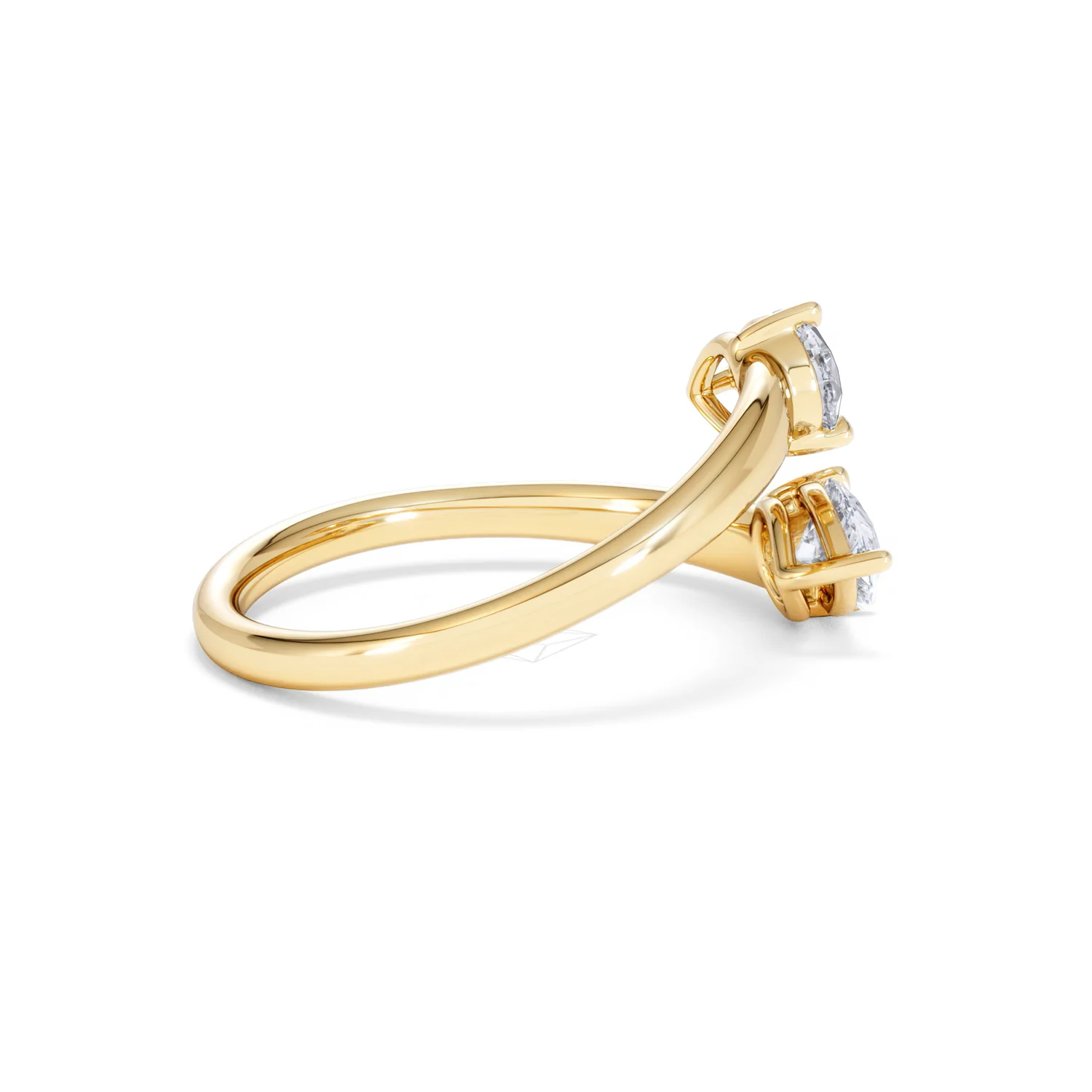 Affinity 0.80ct Pear Cut Lab Diamond 2 Stone Ring in 18K Yellow Gold - Image 32