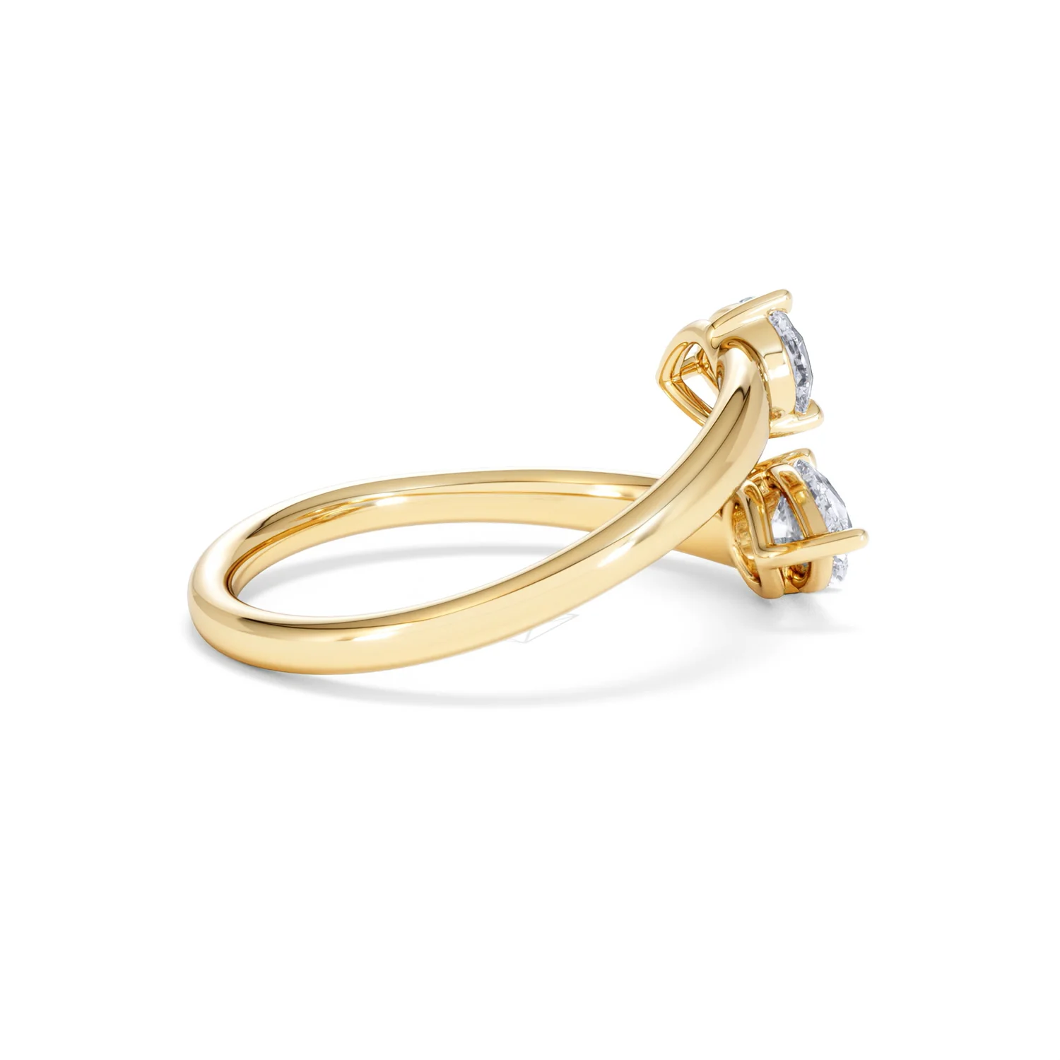 Affinity 0.80ct Pear Cut Lab Diamond 2 Stone Ring in 18K Yellow Gold - Image 33