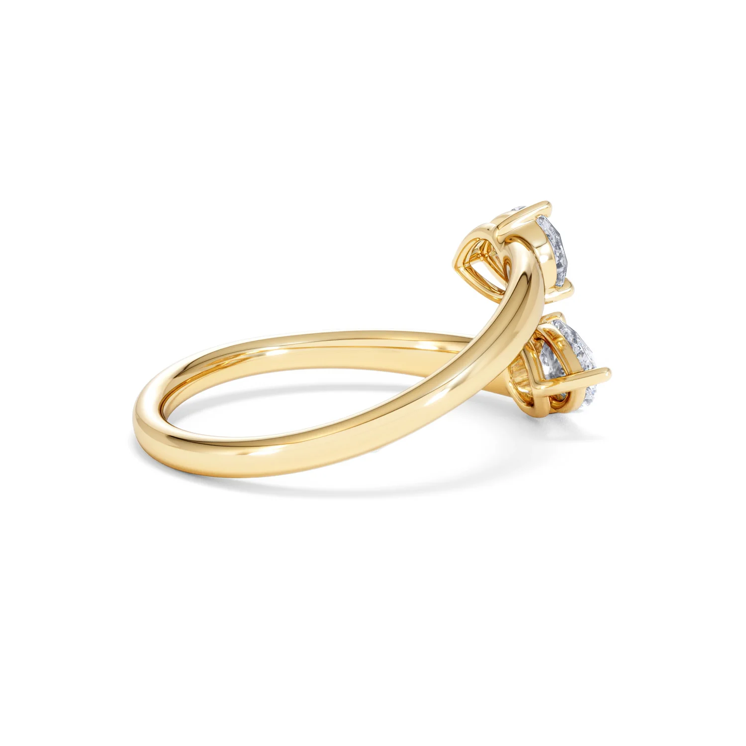 Affinity 0.80ct Pear Cut Lab Diamond 2 Stone Ring in 18K Yellow Gold - Image 34