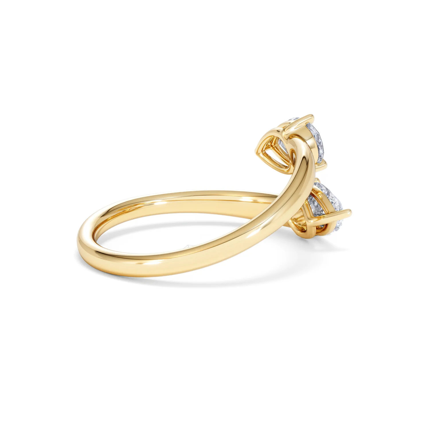 Affinity 0.80ct Pear Cut Lab Diamond 2 Stone Ring in 18K Yellow Gold - Image 35