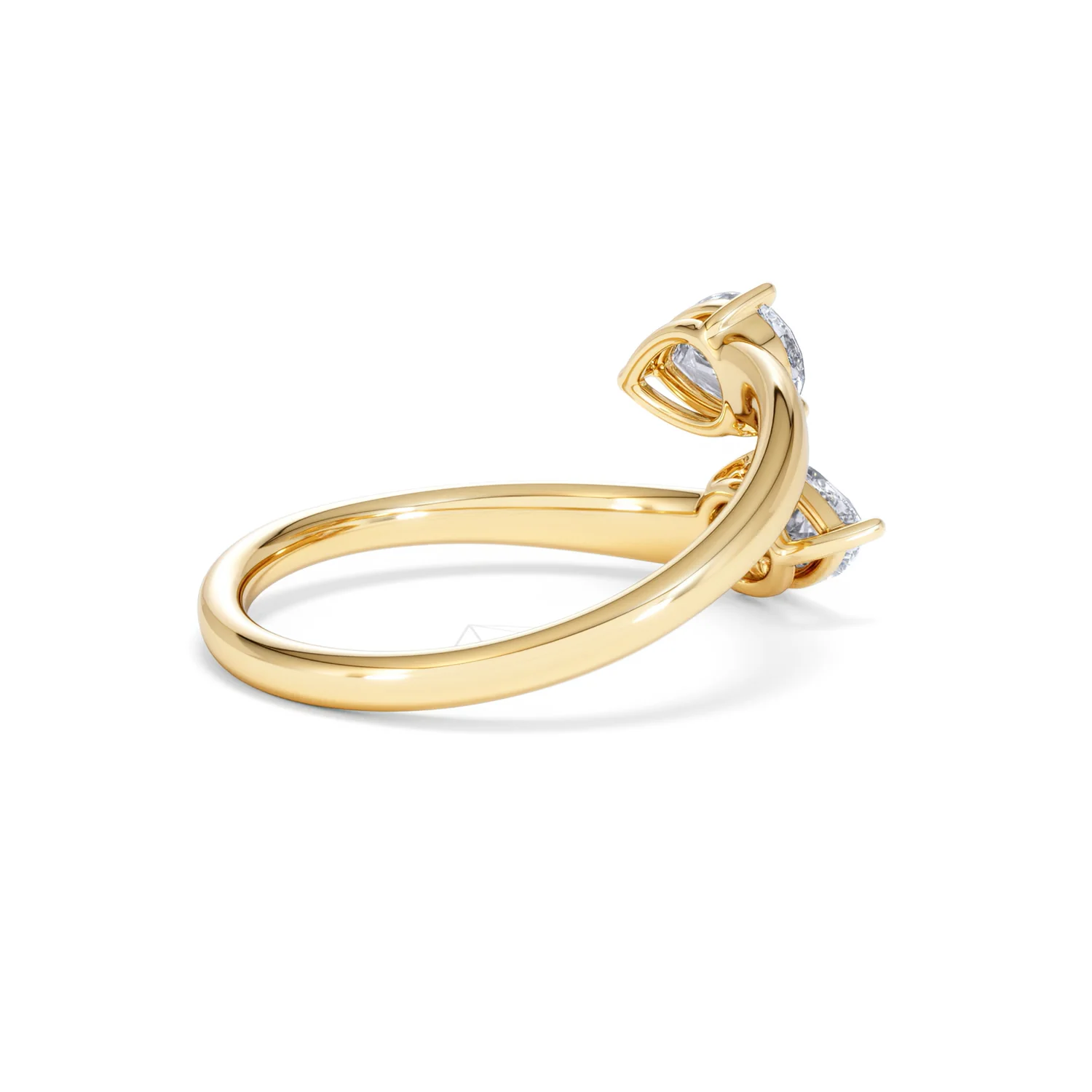 Affinity 0.80ct Pear Cut Lab Diamond 2 Stone Ring in 18K Yellow Gold - Image 37