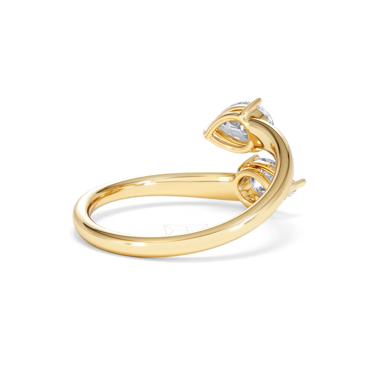 Affinity 0.80ct Pear Cut Lab Diamond 2 Stone Ring in 18K Yellow Gold - Image 40