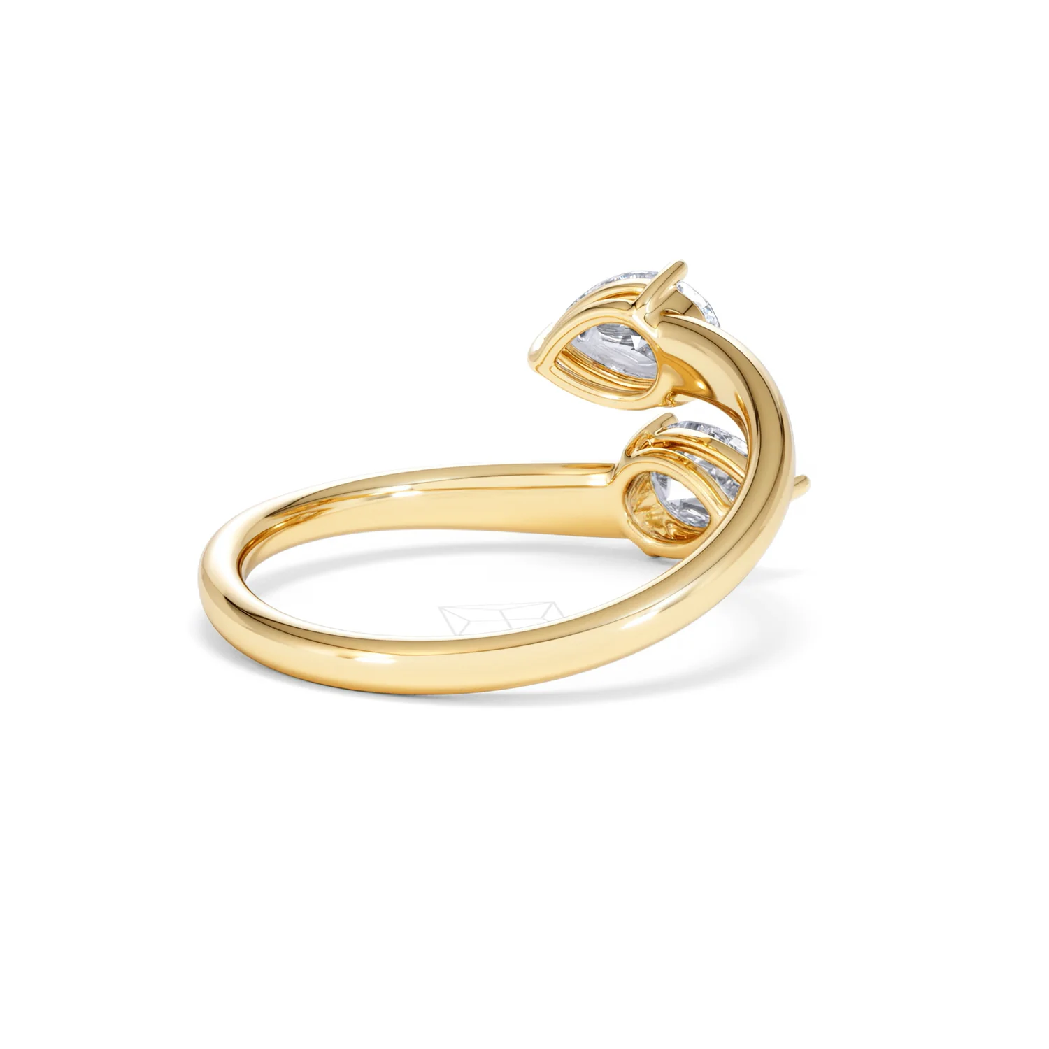 Affinity 0.80ct Pear Cut Lab Diamond 2 Stone Ring in 18K Yellow Gold - Image 41