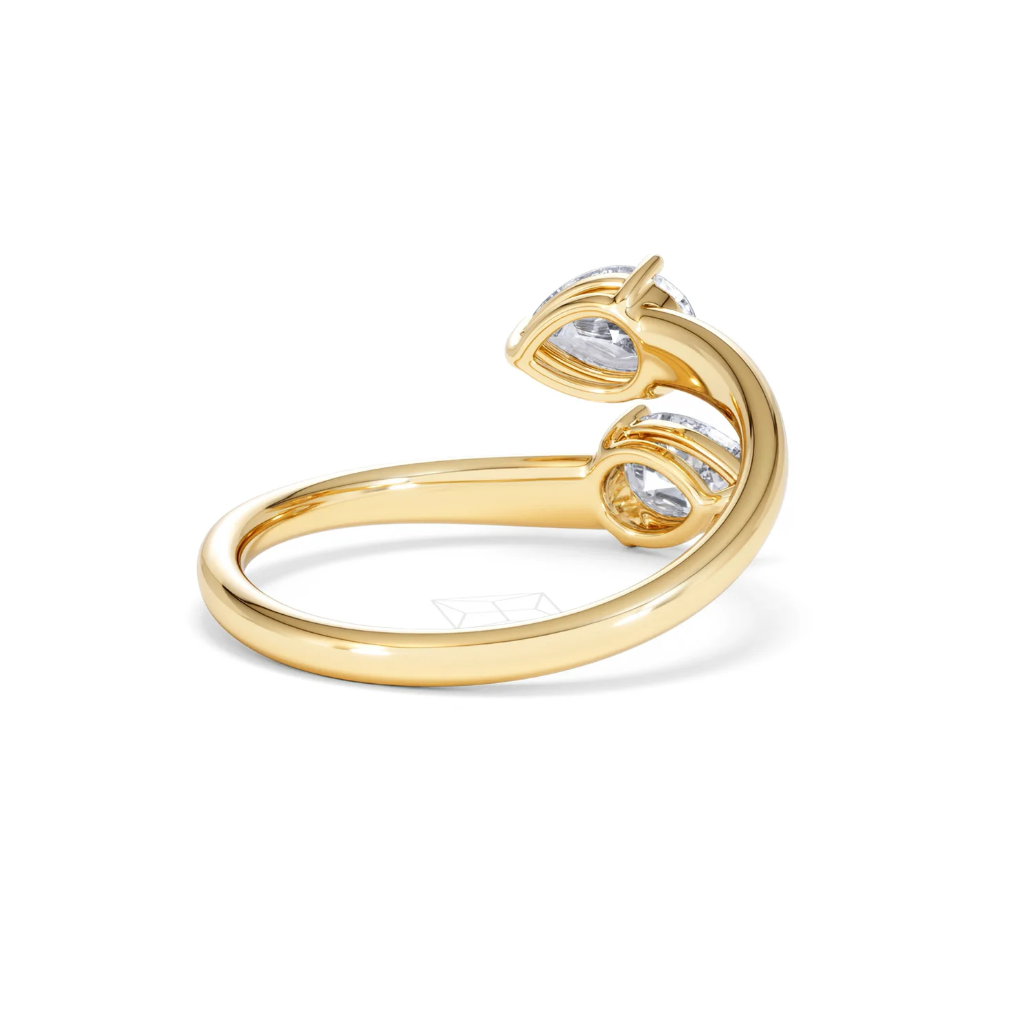 Affinity 0.80ct Pear Cut Lab Diamond 2 Stone Ring in 18K Yellow Gold - Image 42