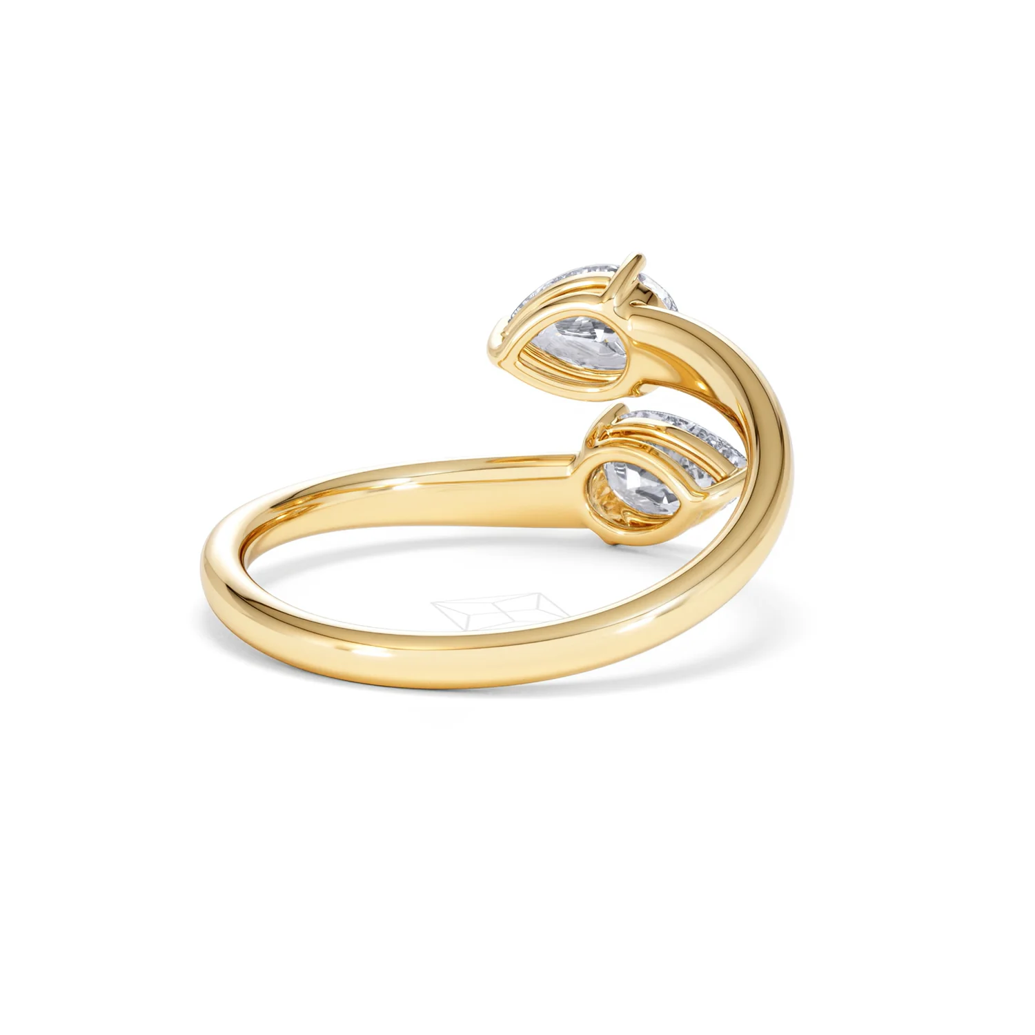 Affinity 0.80ct Pear Cut Lab Diamond 2 Stone Ring in 18K Yellow Gold - Image 43