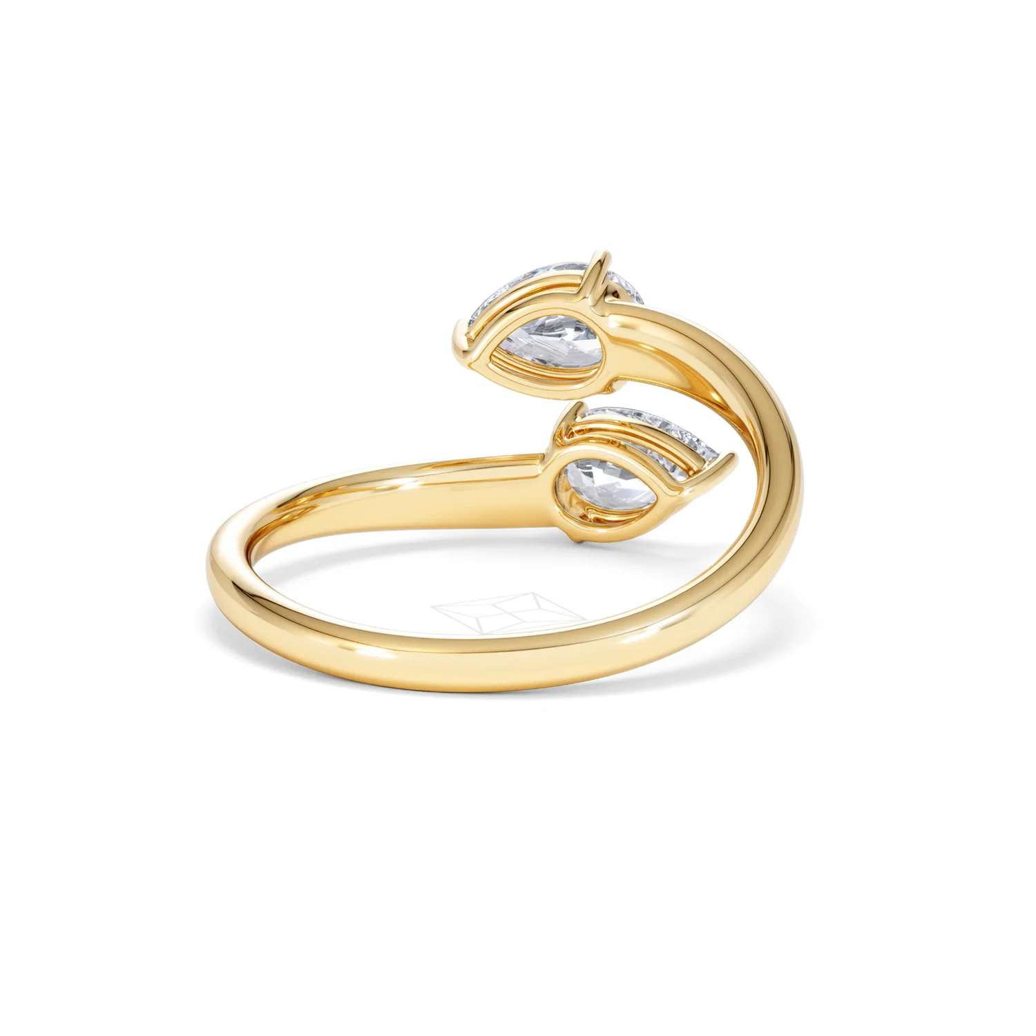 Affinity 0.80ct Pear Cut Lab Diamond 2 Stone Ring in 18K Yellow Gold - Image 45