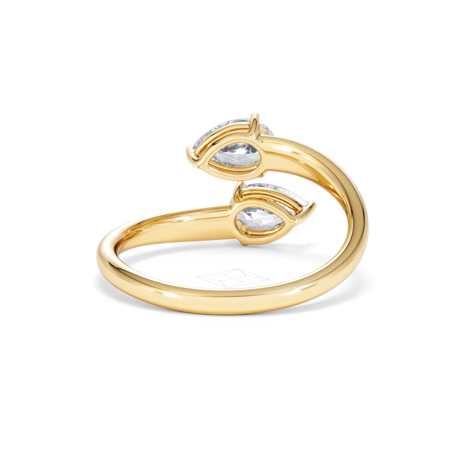 Affinity 0.80ct Pear Cut Lab Diamond 2 Stone Ring in 18K Yellow Gold - Image 47