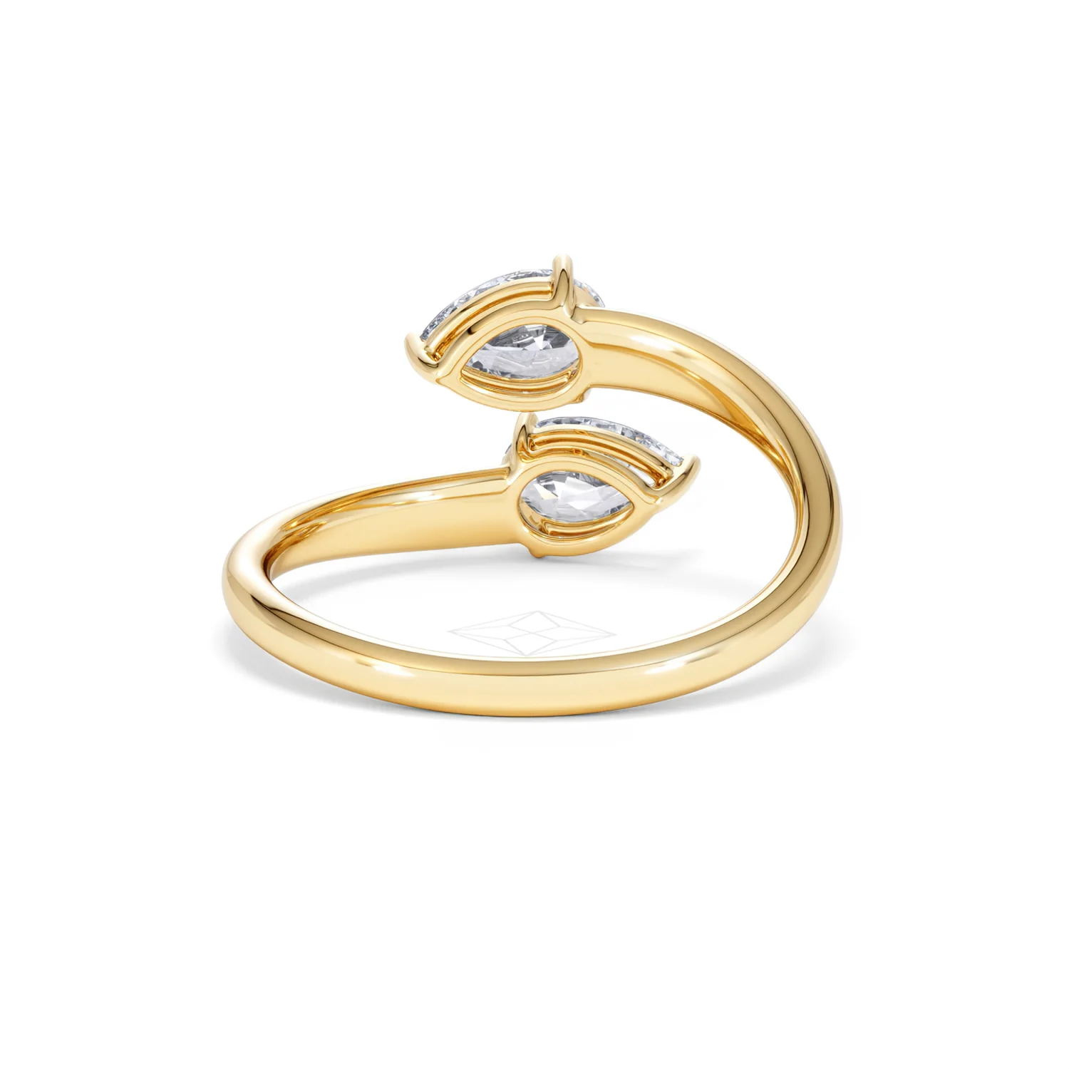Affinity 0.80ct Pear Cut Lab Diamond 2 Stone Ring in 18K Yellow Gold - Image 48