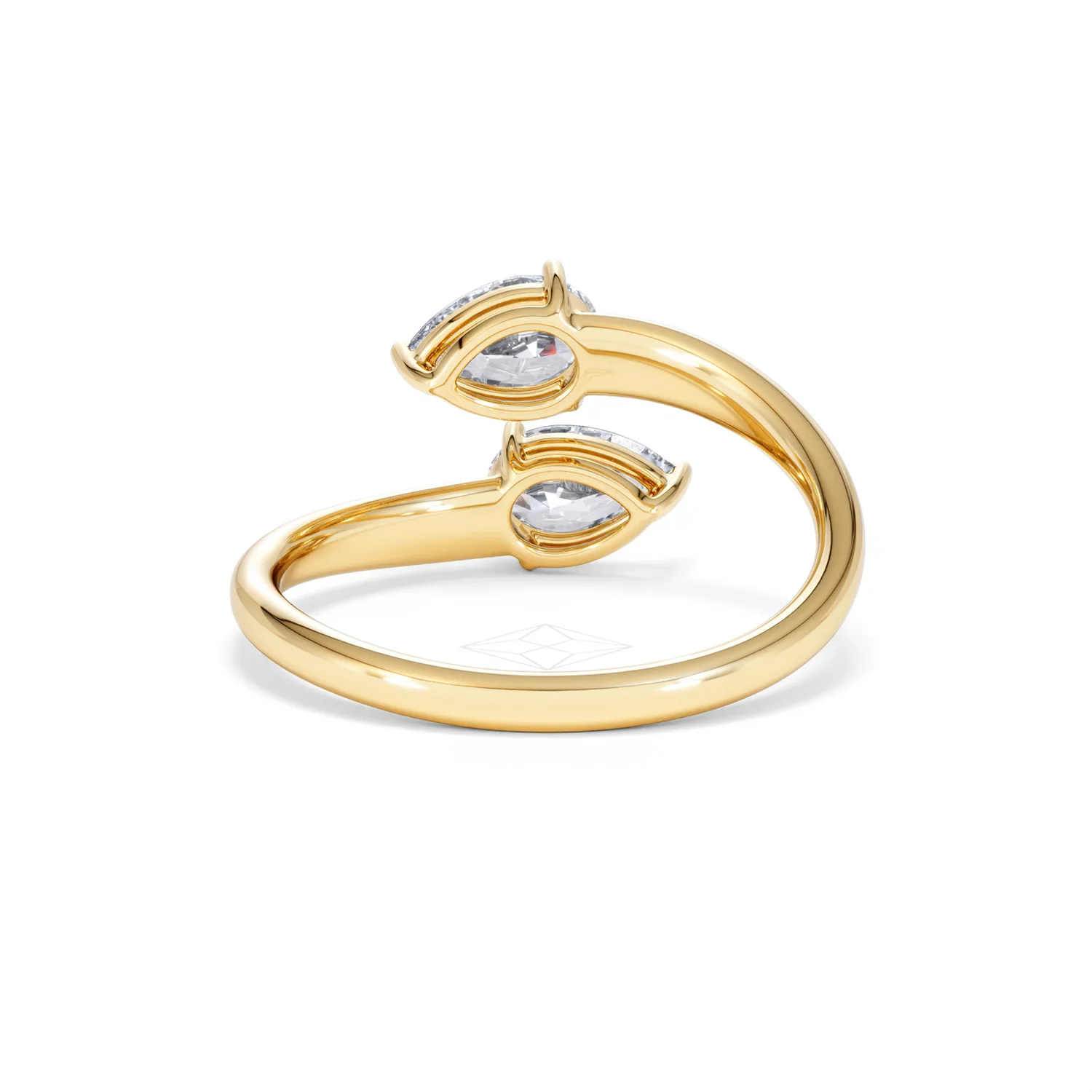 Affinity 0.80ct Pear Cut Lab Diamond 2 Stone Ring in 18K Yellow Gold - Image 49