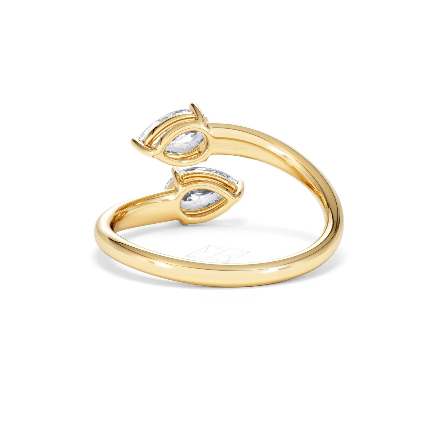 Affinity 0.80ct Pear Cut Lab Diamond 2 Stone Ring in 18K Yellow Gold - Image 52