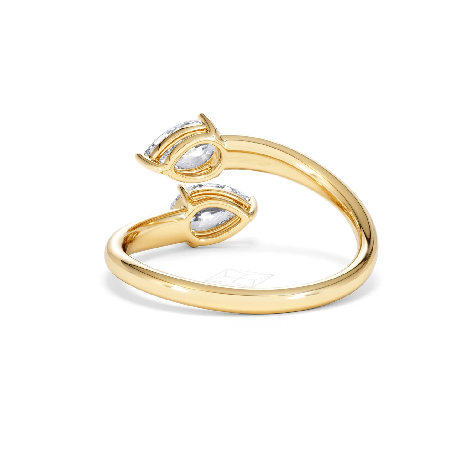 Affinity 0.80ct Pear Cut Lab Diamond 2 Stone Ring in 18K Yellow Gold - Image 53