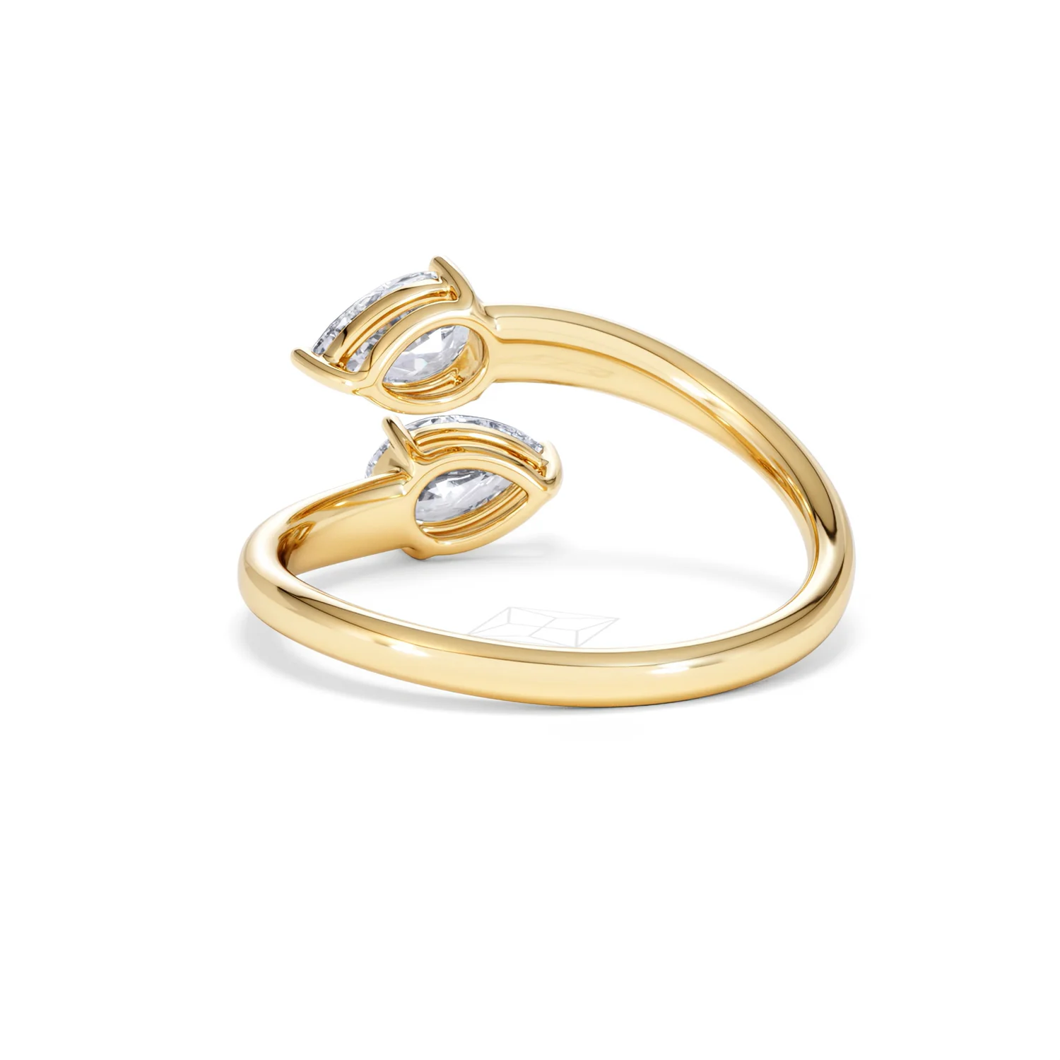 Affinity 0.80ct Pear Cut Lab Diamond 2 Stone Ring in 18K Yellow Gold - Image 54
