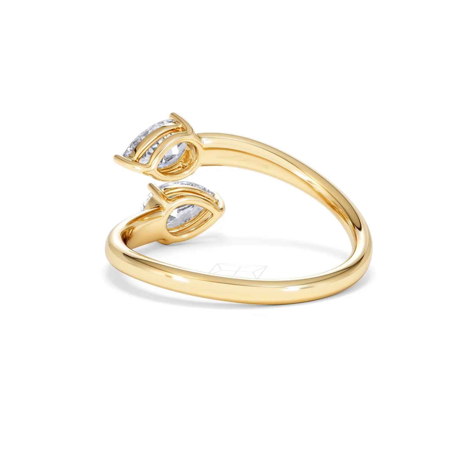 Affinity 0.80ct Pear Cut Lab Diamond 2 Stone Ring in 18K Yellow Gold - Image 56