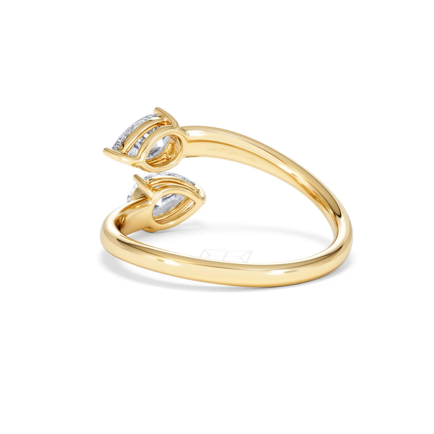 Affinity 0.80ct Pear Cut Lab Diamond 2 Stone Ring in 18K Yellow Gold - Image 57