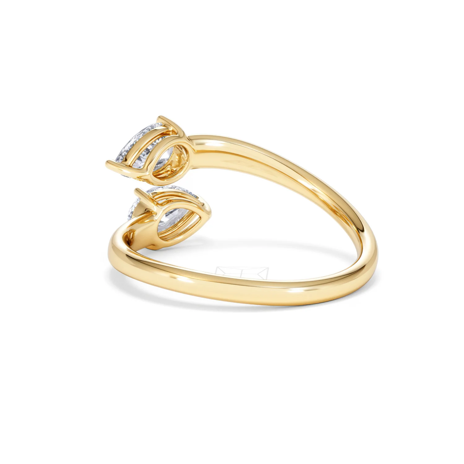 Affinity 0.80ct Pear Cut Lab Diamond 2 Stone Ring in 18K Yellow Gold - Image 58
