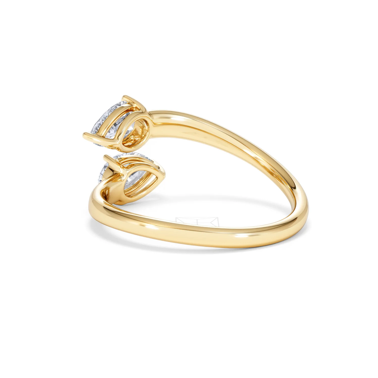 Affinity 0.80ct Pear Cut Lab Diamond 2 Stone Ring in 18K Yellow Gold - Image 59