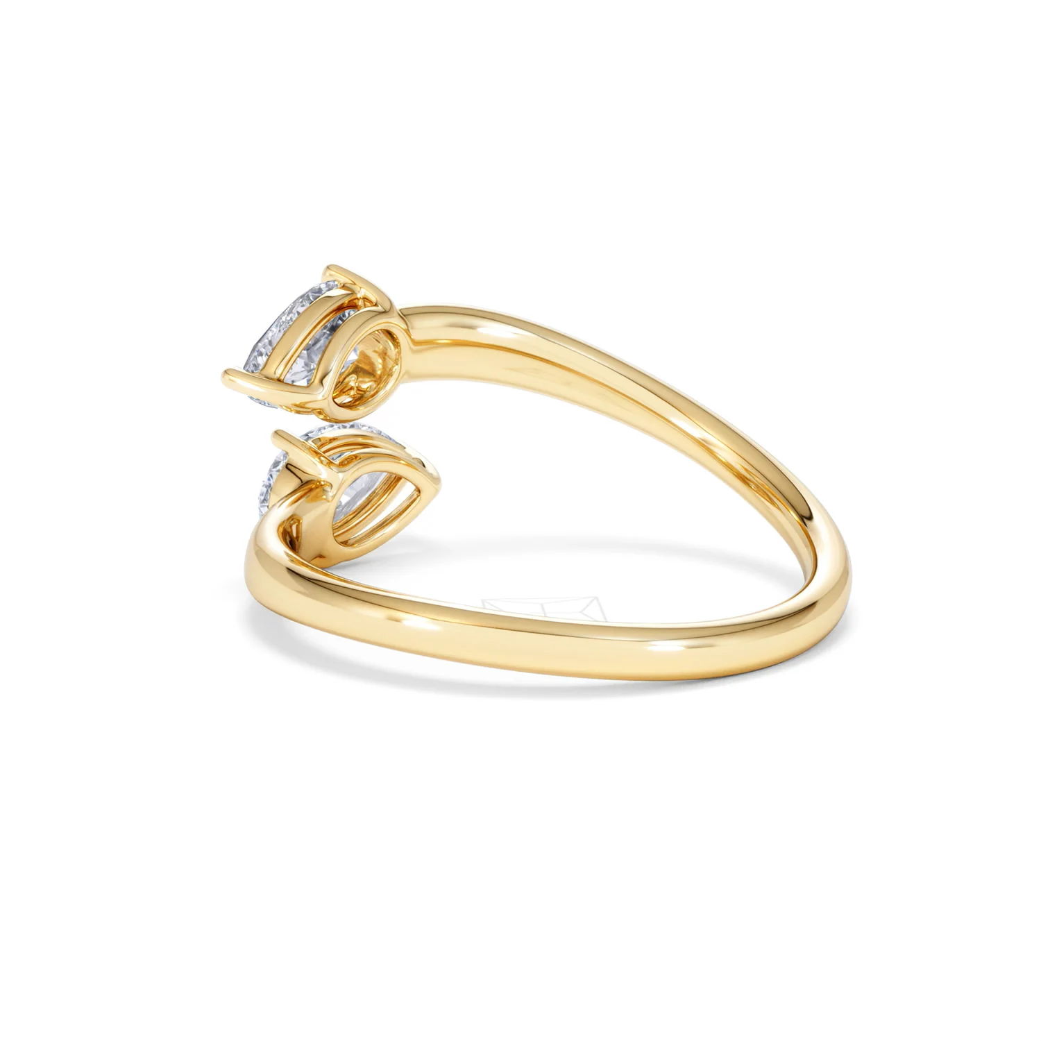 Affinity 0.80ct Pear Cut Lab Diamond 2 Stone Ring in 18K Yellow Gold - Image 60