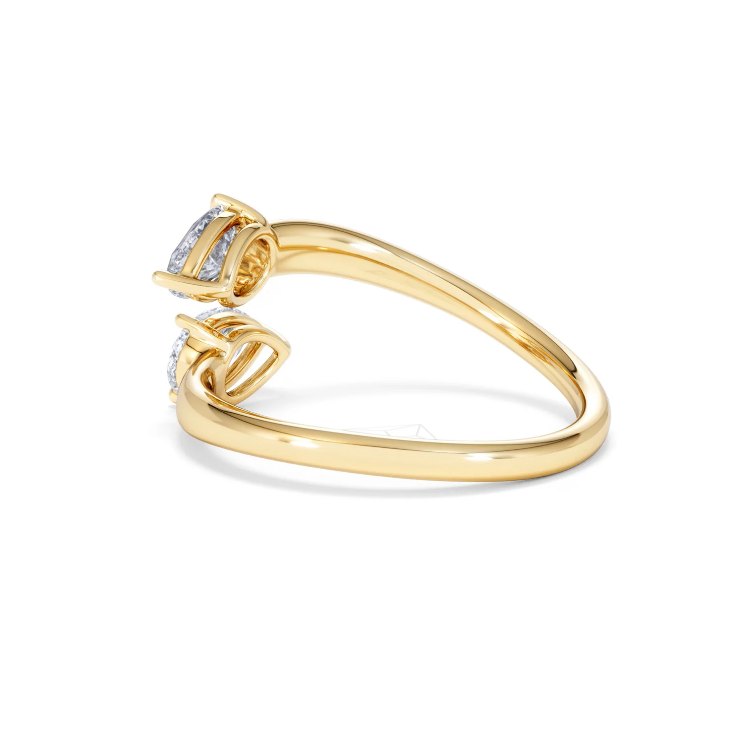 Affinity 0.80ct Pear Cut Lab Diamond 2 Stone Ring in 18K Yellow Gold - Image 62