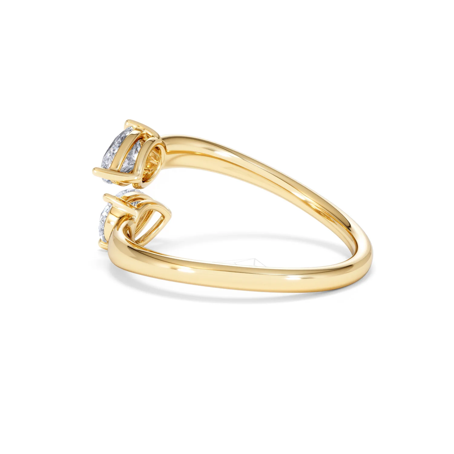 Affinity 0.80ct Pear Cut Lab Diamond 2 Stone Ring in 18K Yellow Gold - Image 63