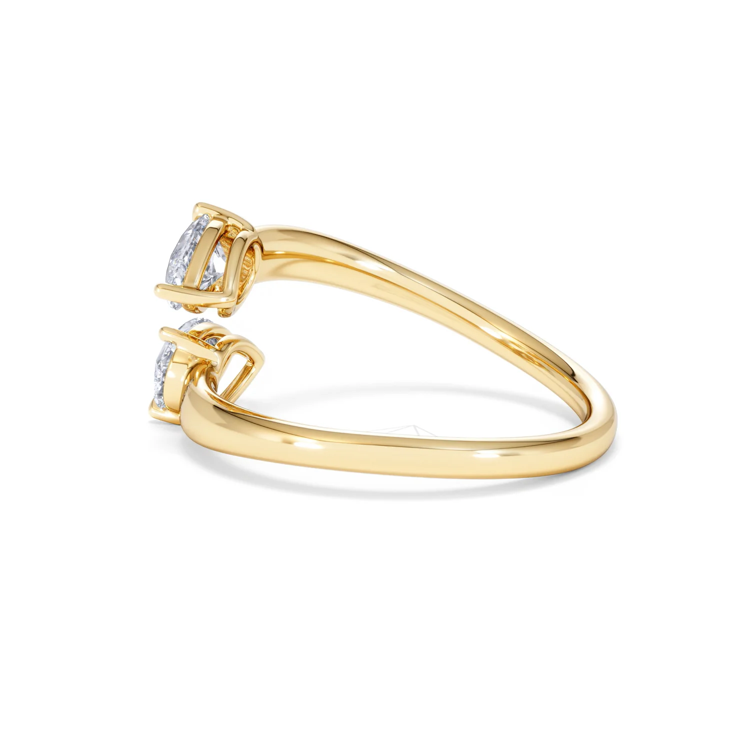 Affinity 0.80ct Pear Cut Lab Diamond 2 Stone Ring in 18K Yellow Gold - Image 65